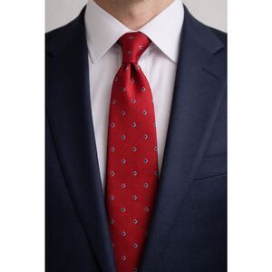 Red Patterned Tie Designer Men’s Neck Tie Classic Formal Business Tie